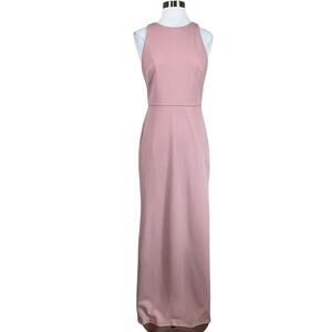 Betsy & Adam Cutout Draped Back Long Column Gown Rose Pink Size 4 Dress